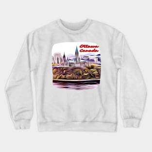 Ottawa Canada Skyline Painting Crewneck Sweatshirt